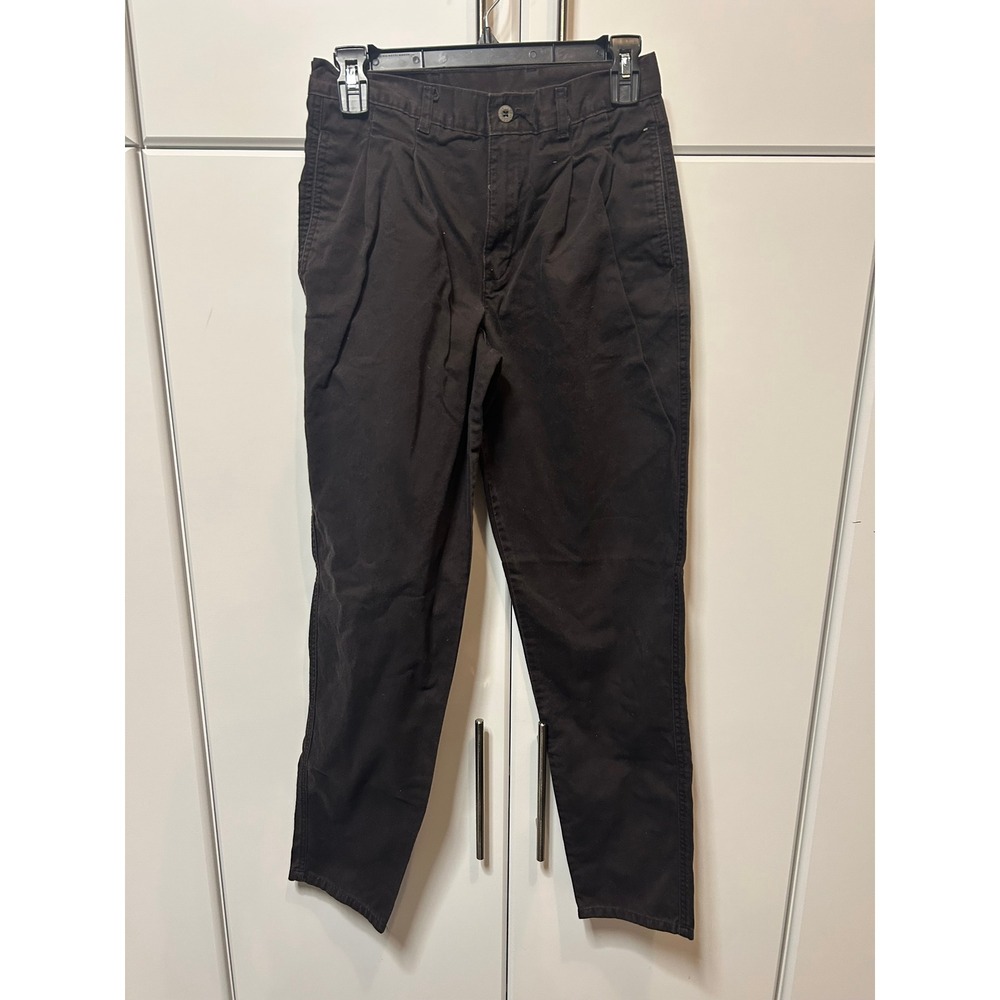 Dockers Levi's Mens Black Pleated‎ Front Chino Trousers Casual Pants 30 Waist